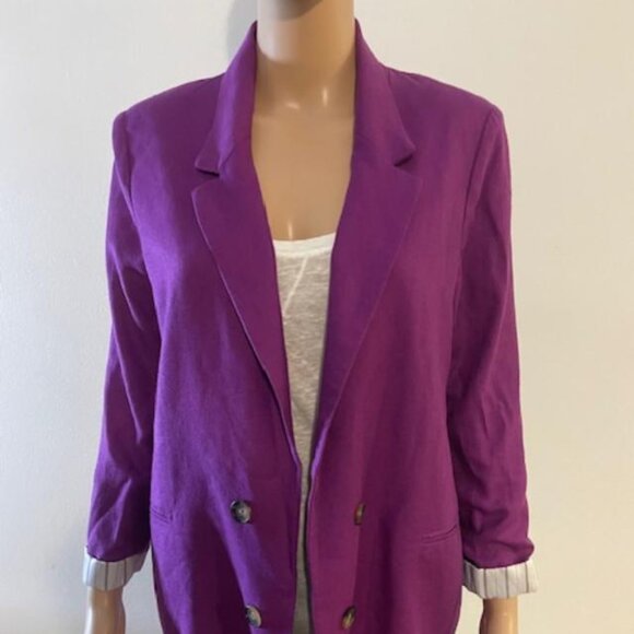 Purple Linen Blazer - Picture 1 of 5